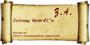Zolnay András névjegykártya