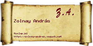 Zolnay András névjegykártya